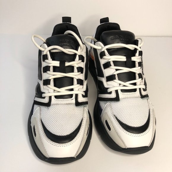 $320 Sandro Paris Marine White Leather Athletic Shoe Sneakers Size 43 AS IS - Picture 2 of 9